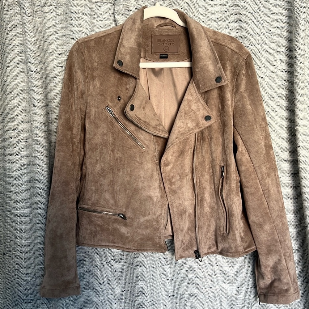 Blank NYC faux suede moto jacket